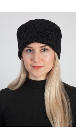 Cappello in agnello persiano karakul nero